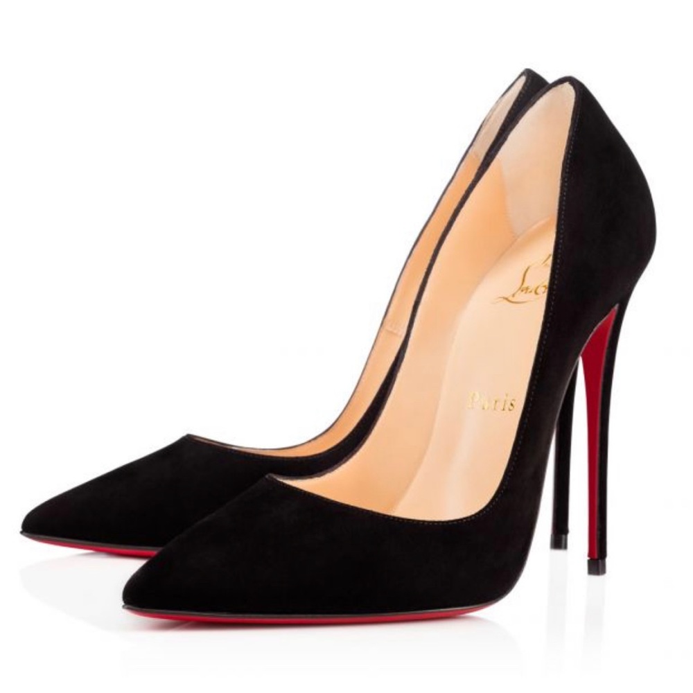 Christian Louboutin So Kate Black Velour Pump - 120mm